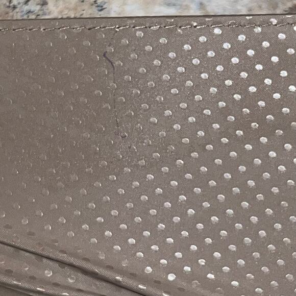 Vintage Soft Faux Leather Taupe Clutch Handbag with Snaplock Closure Wrist Purse - Picture 7 of 13